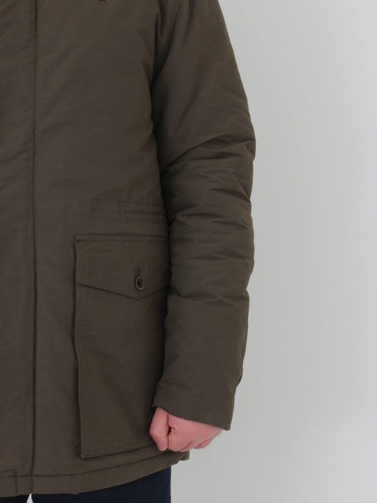fred perry quilted fur trim parka wren p32842 505841 image