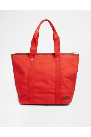 fred perry red canvas tote bag with zip top product 1 27752075 3 590857211 normal